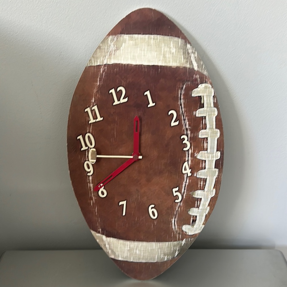 Gently used football clock-smoke free home